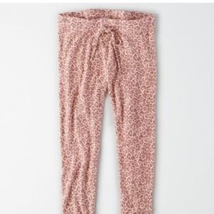 American Eagle Pink Leopard Lounge Pant